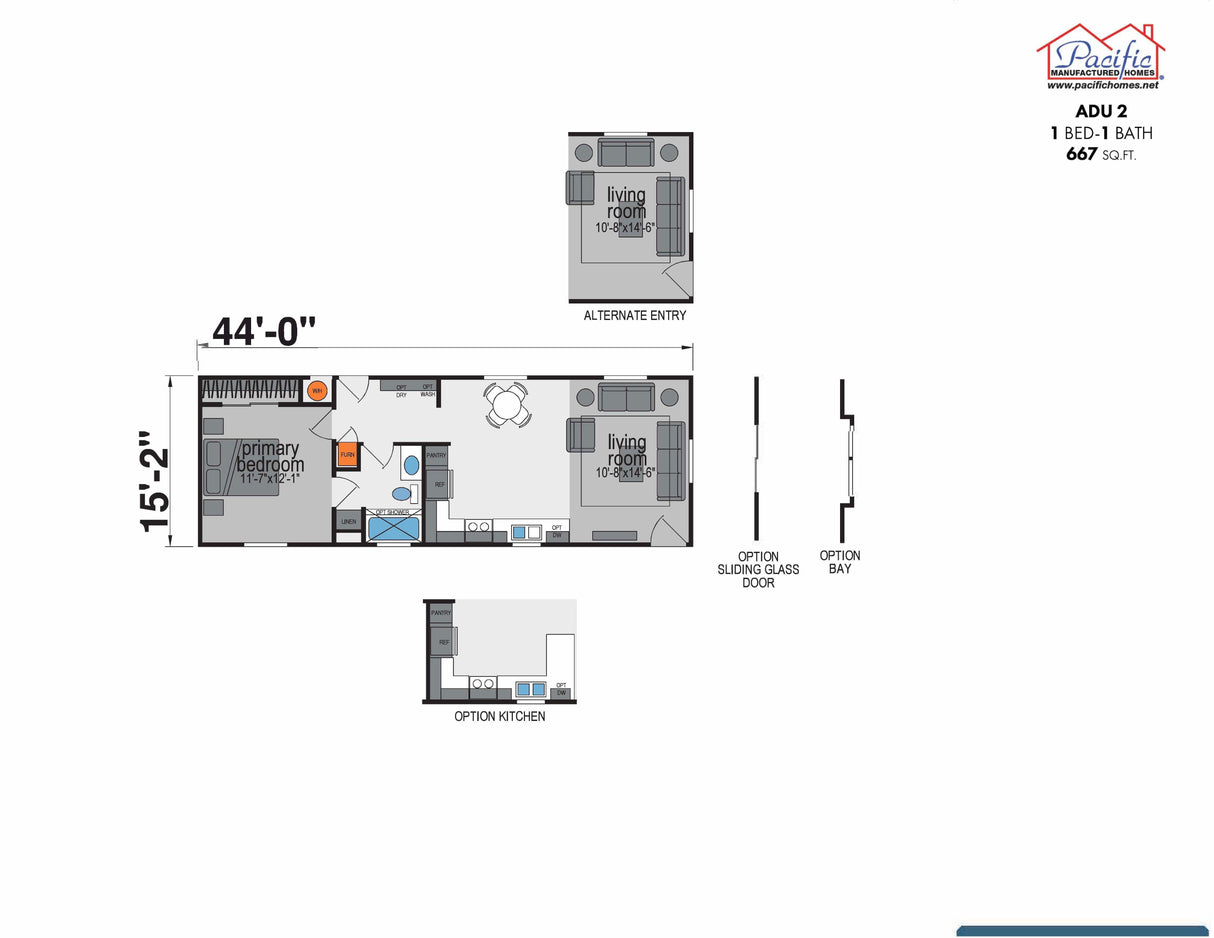 PACIFIC ADU 2 - 1BD X 1BA 667 SQFT