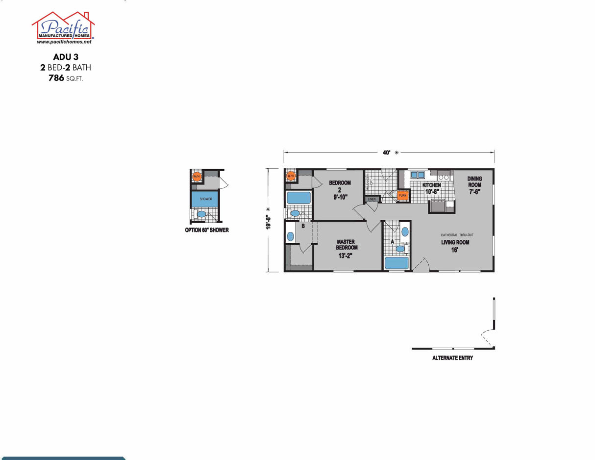 PACIFIC ADU 3 - 2BD X 2BA 786 SQFT