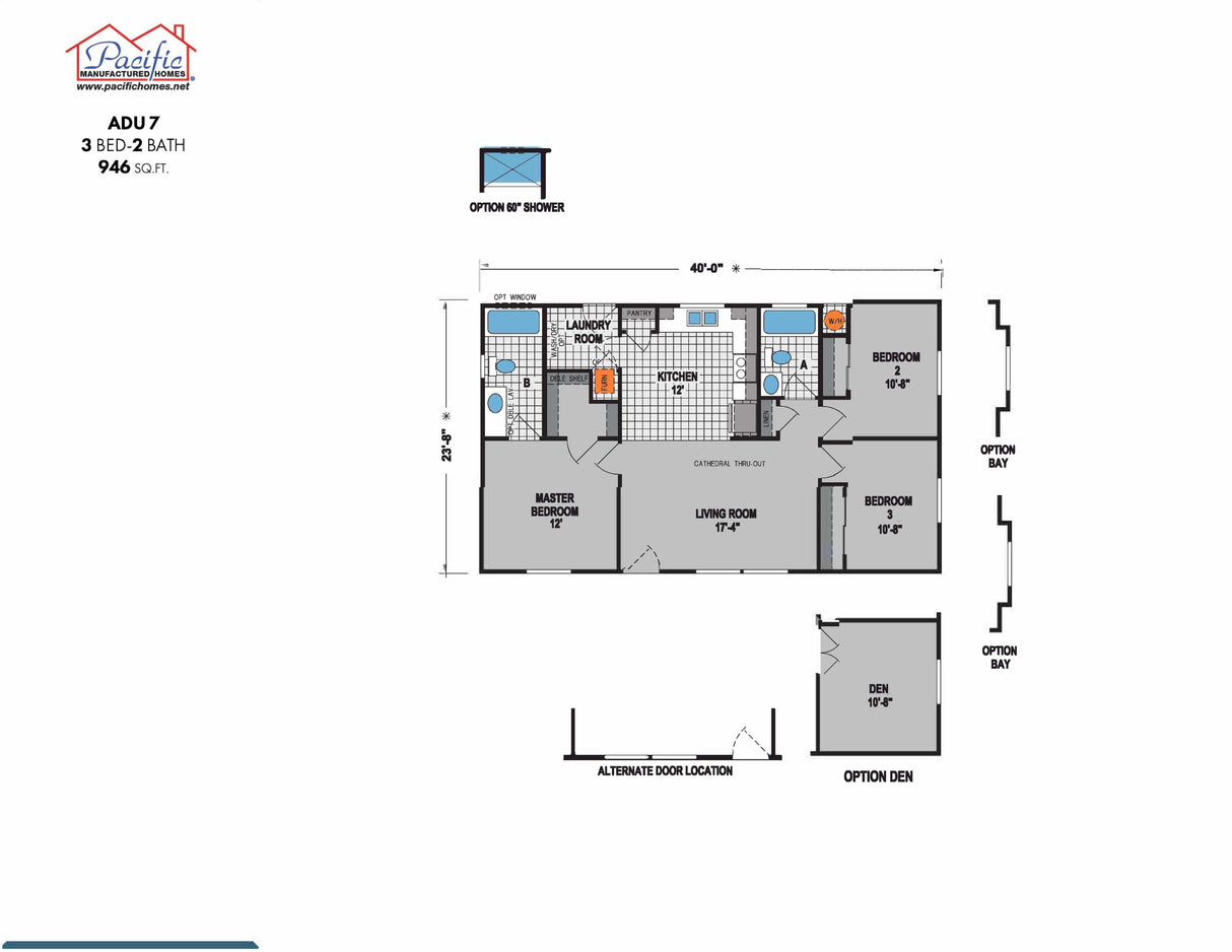 PACIFIC ADU 7 - 3BD X 2BA 946 SQFT