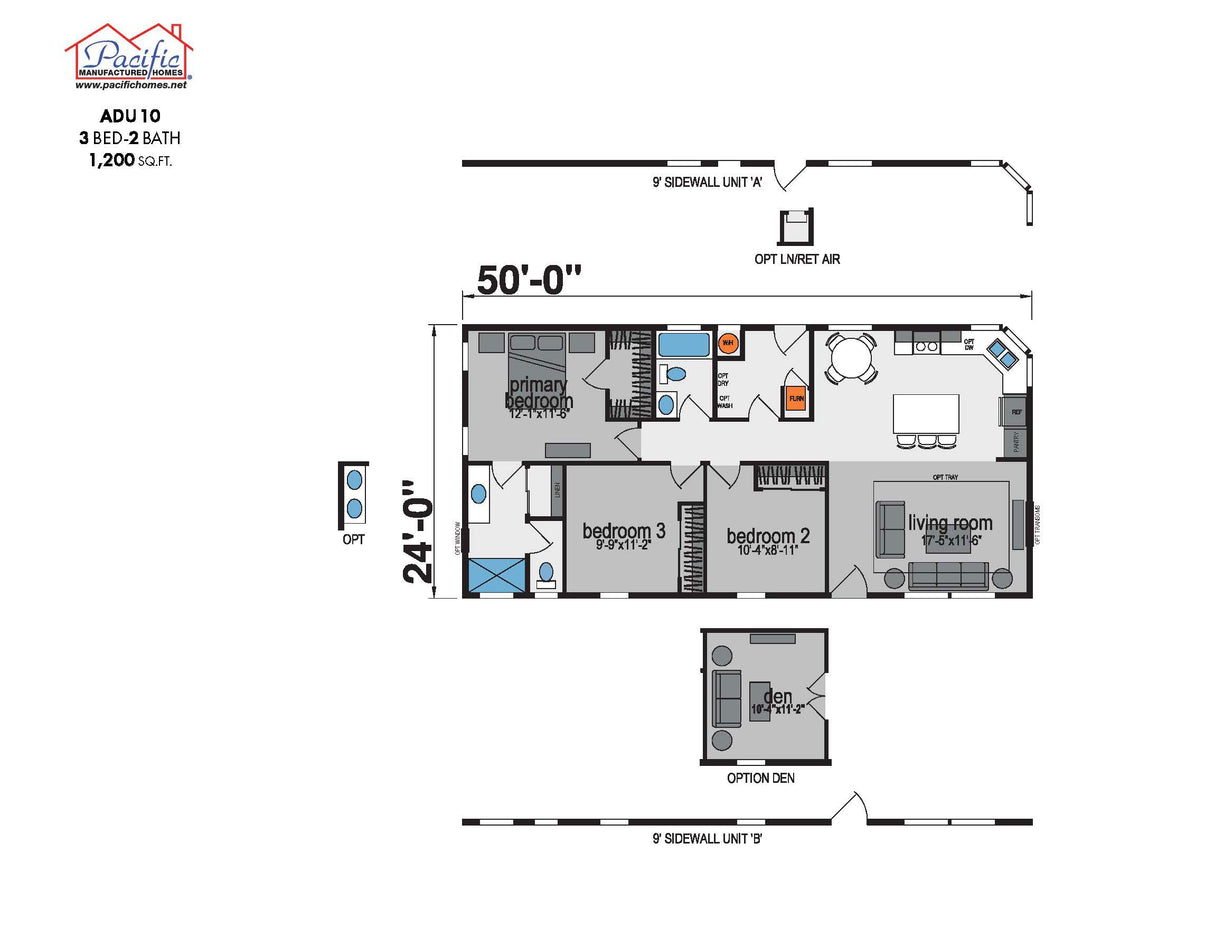 PACIFIC ADU 10 - 3BD X 2BA 1,200 SQFT