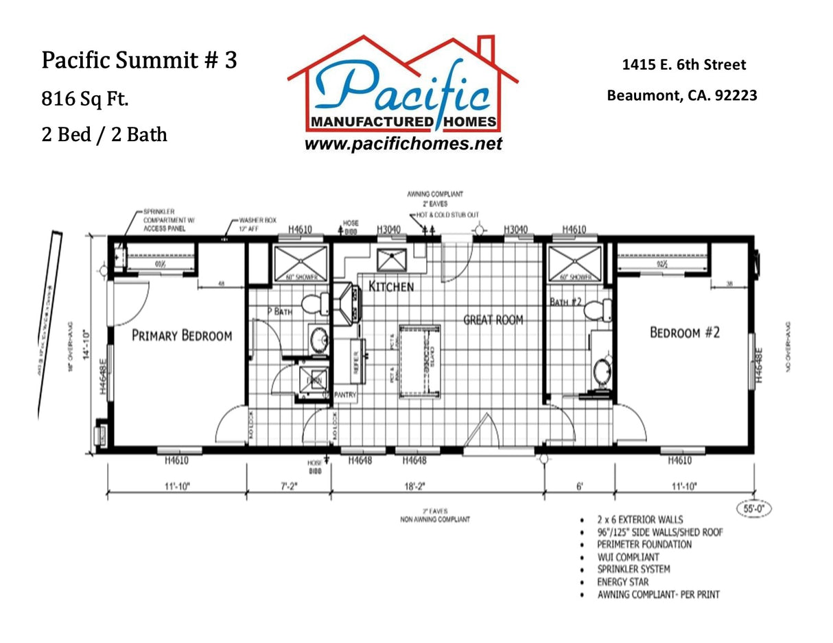 Pacific Summit BM3- 2BD & 2BA 816 SQFT