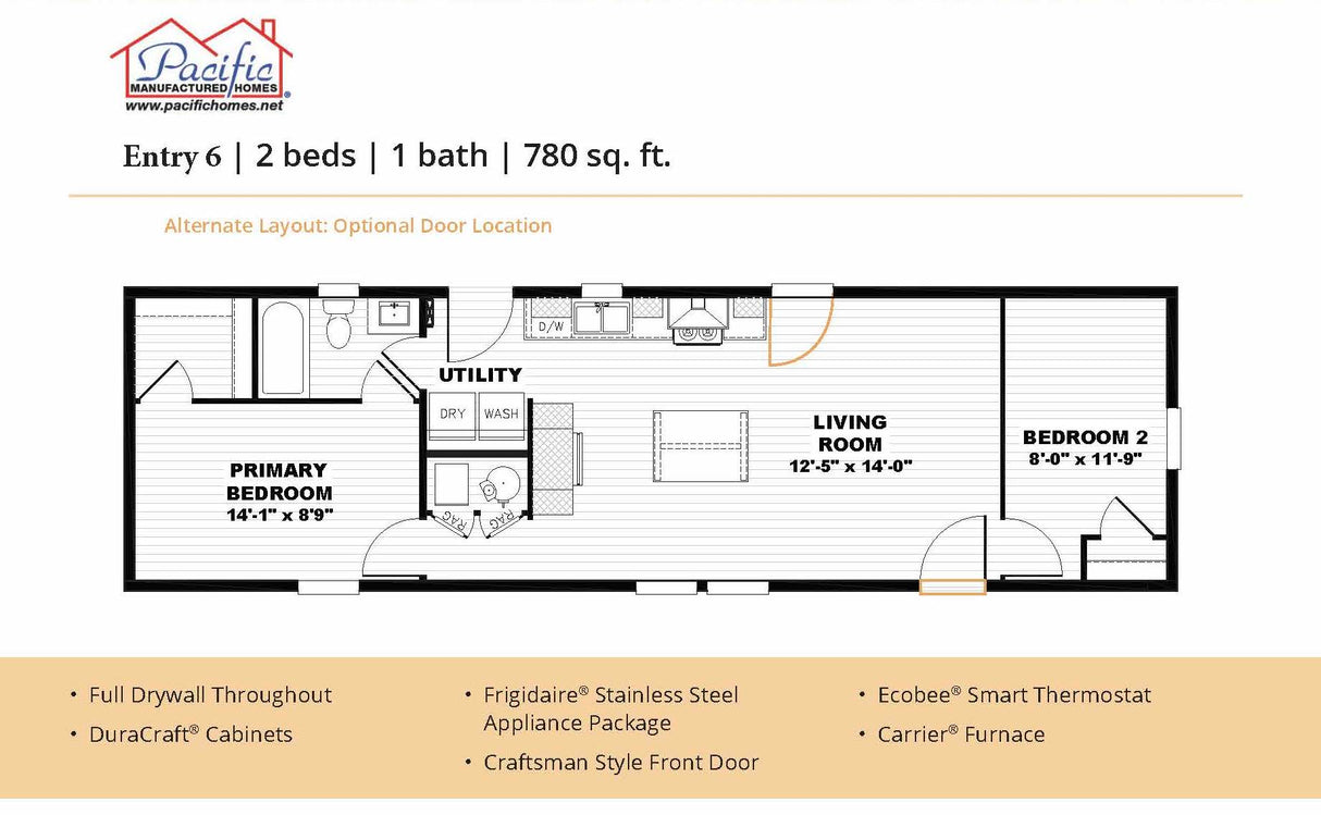 PACIFIC ENTRY 6 - 2BD X 1BA 780 SQFT