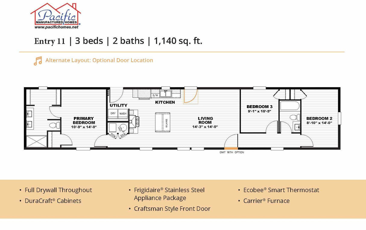 PACIFIC ENTRY 11 - 3BD X 2BA 1,140 SQFT