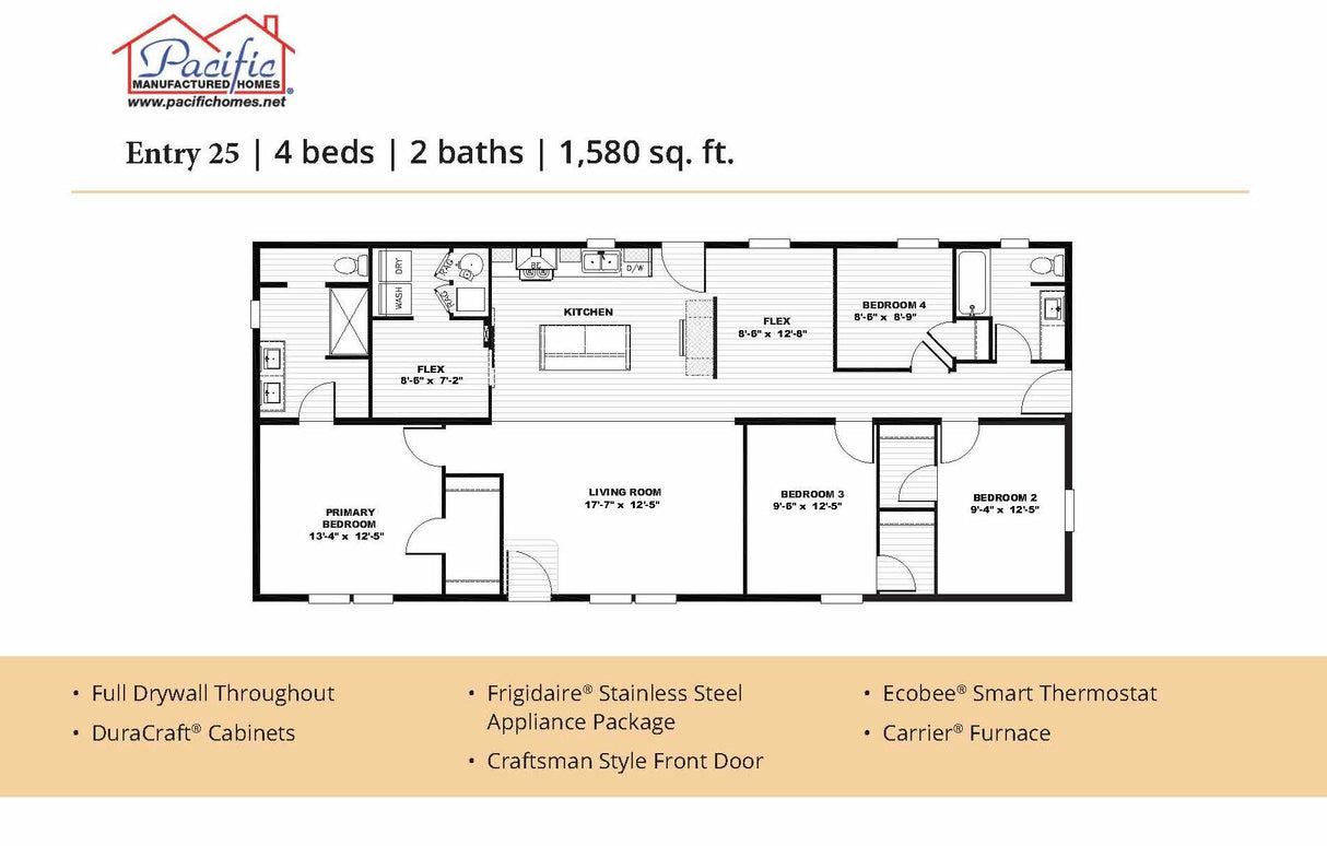 PACIFIC ENTRY 25 - 4BD X 2BA 1,580 SQFT