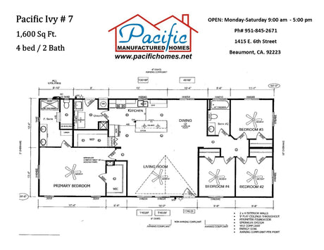 Pacific Ivy BM7- 4BD & 2BA 1,600 SQFT