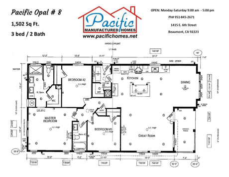 Pacific Opal BM8- 3BD & 2BA 1,502 SQFT