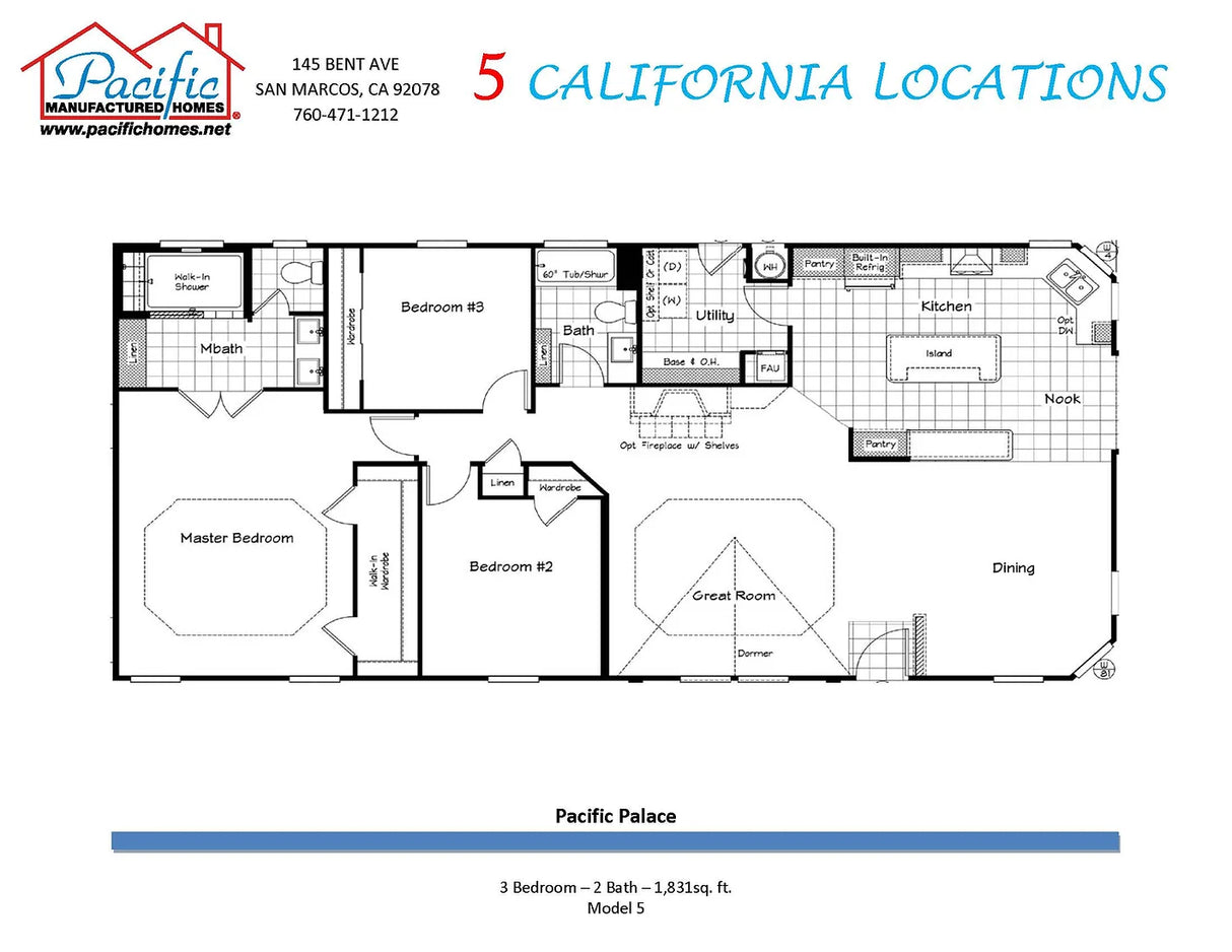 Pacific Palace 3BD & 2BA 1,831 SQFT