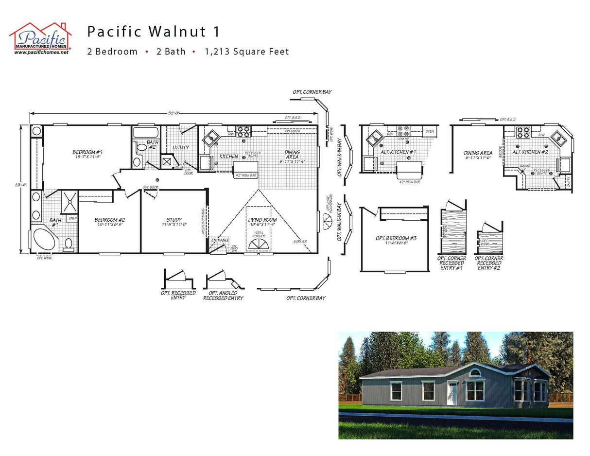 PACIFIC WALNUT 1- 2BD X 2BA 1,213 SQFT