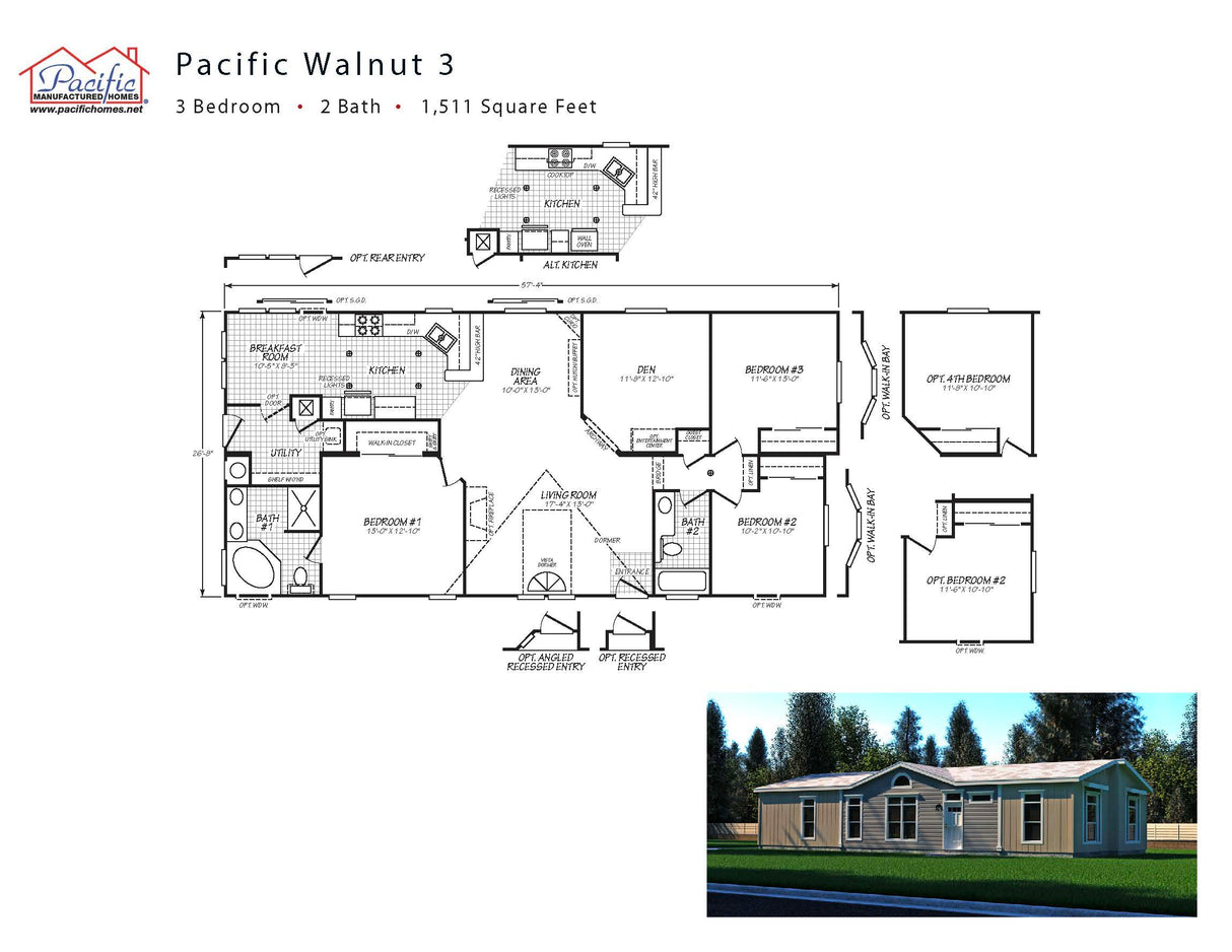 PACIFIC WALNUT 3- 3BD X 2BA 1,510 SQFT