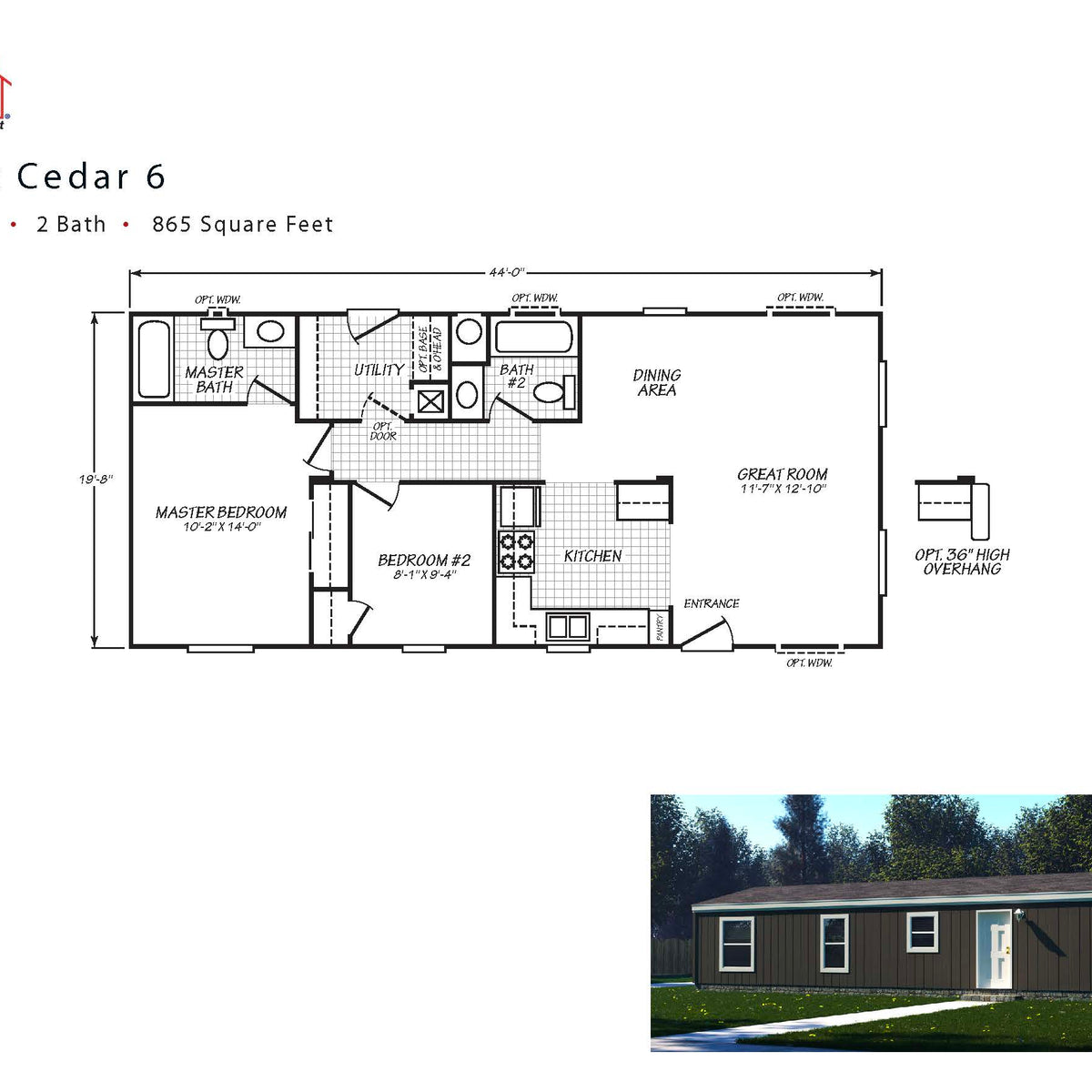 PACIFIC CEDAR 6 2BD X 2BA 865 SQFT Pacific Homes