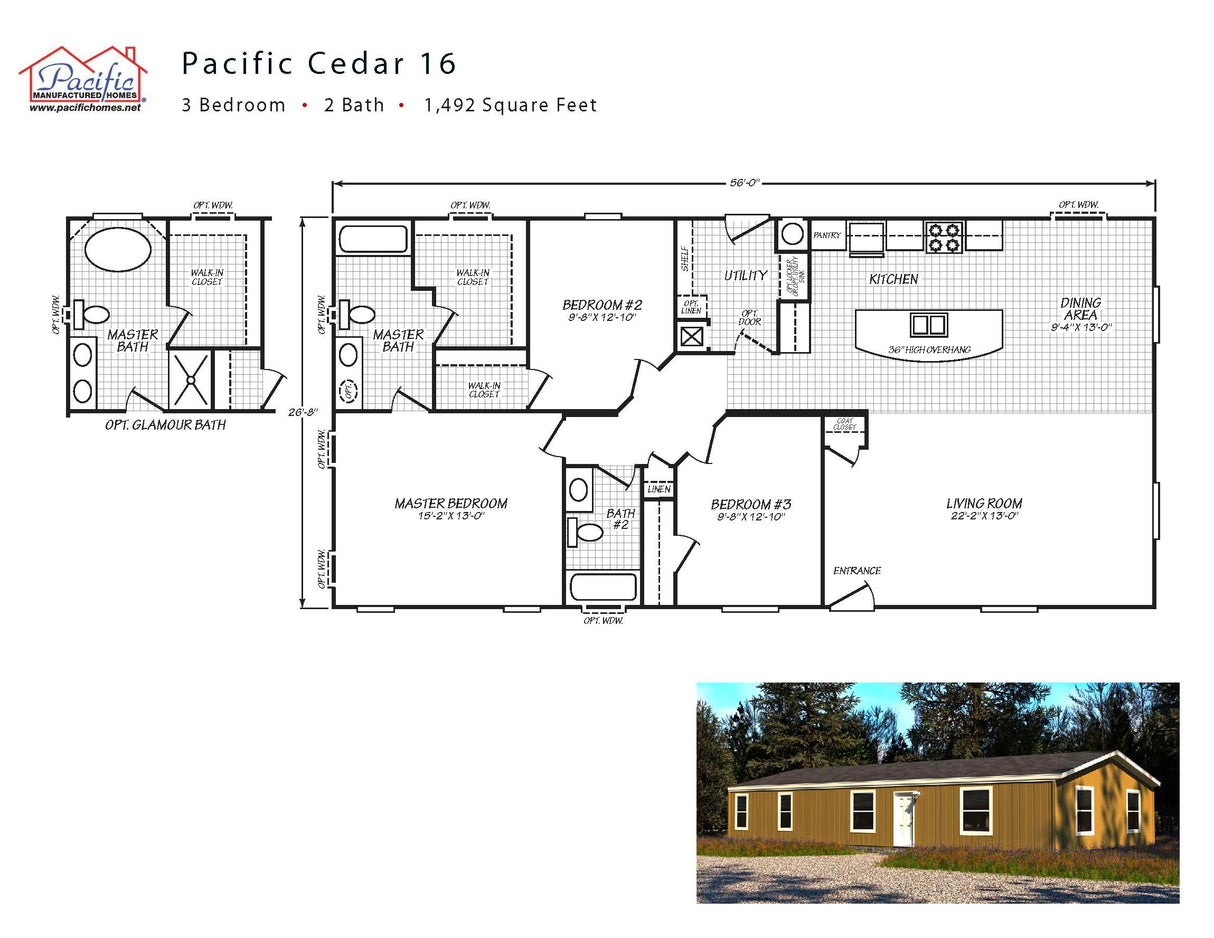 PACIFIC CEDAR 16- 3BD X 2BA 1,492 SQFT