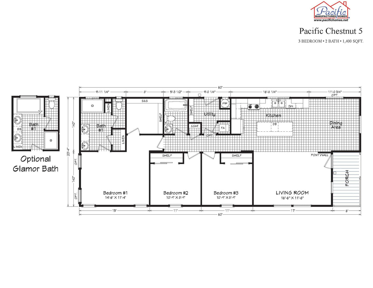 PACIFIC CHESTNUT 5 - 3BD X 2BA 1,330 SQFT