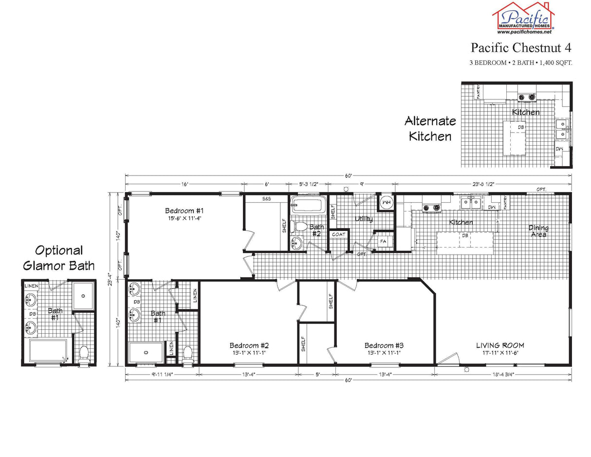 PACIFIC CHESTNUT 4 - 3BD X 2BA 1,400 SQFT