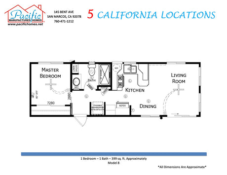 Pacific Beach Park 1BD & 1BA 399 SQFT