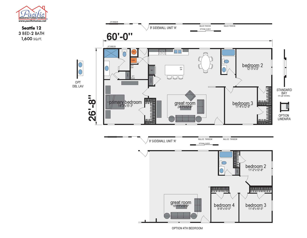 PACIFIC SEATTLE 12 - 3BD X 2BA 1,600 SQFT