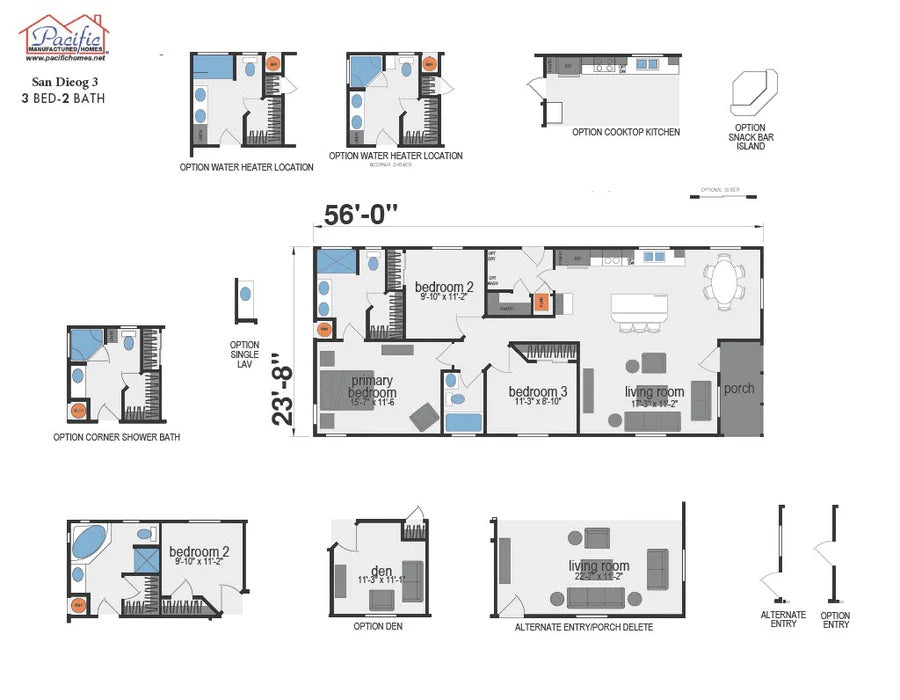 PACIFIC SAN DIEGO 3 - 3BD X 2BA 1,265 SQFT