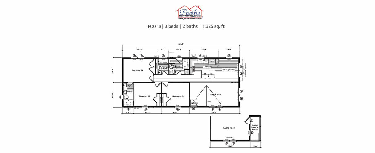 PACIFIC ECO 15 - 3BD X 2BA 1,325 SQFT