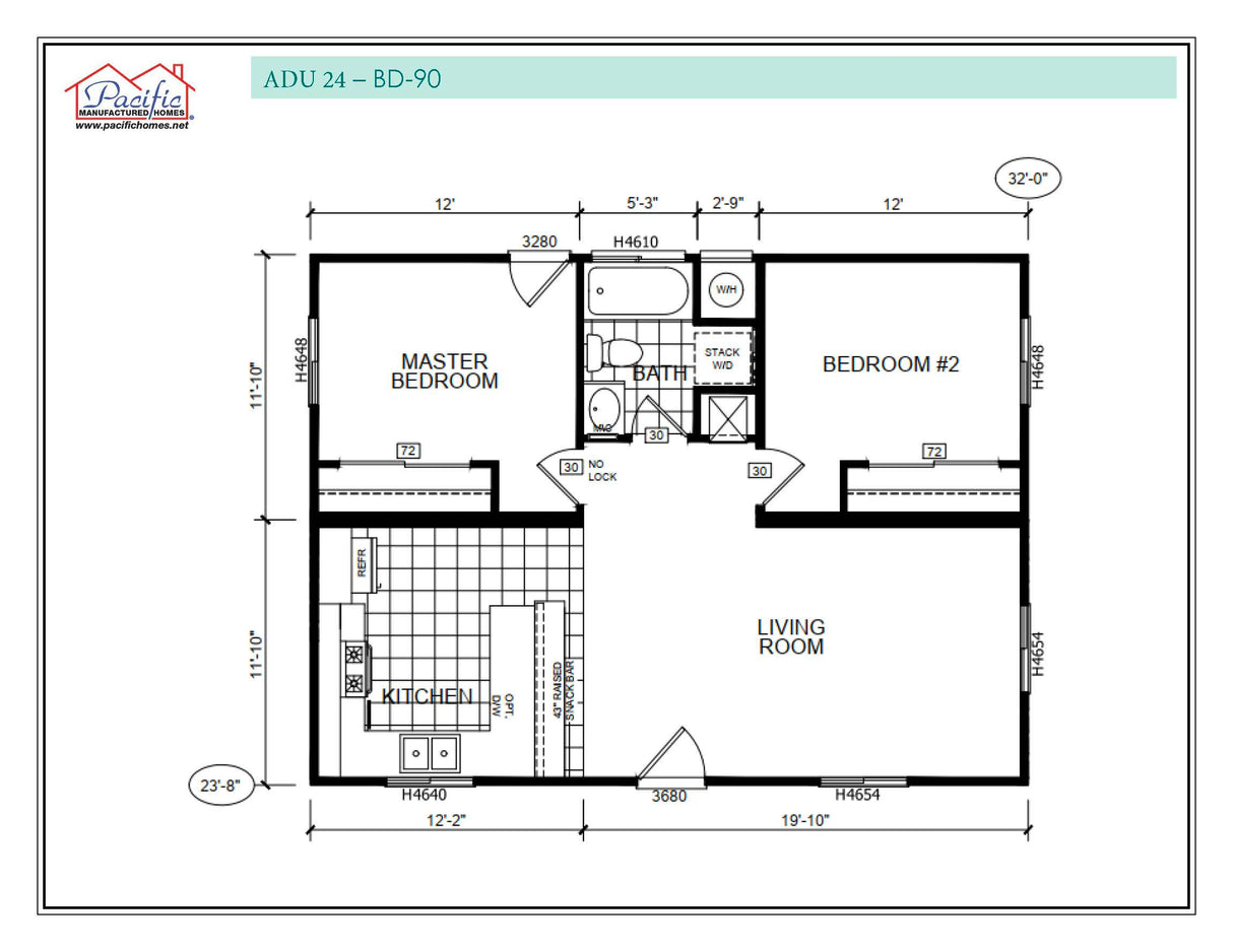 PACIFIC ADU 24 - 2BD X 1BA 757 SQFT