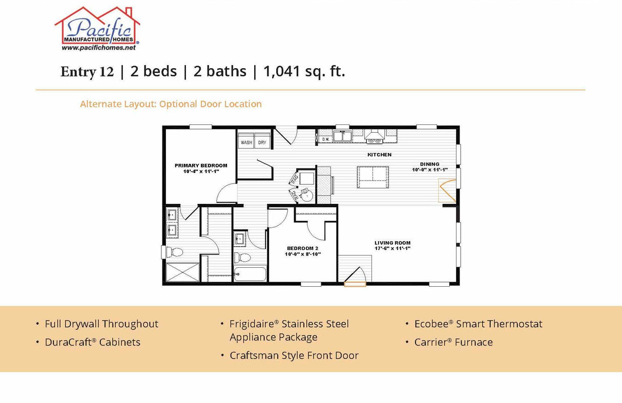 PACIFIC ENTRY 12 - 2BD X 2BA 1,041 SQFT