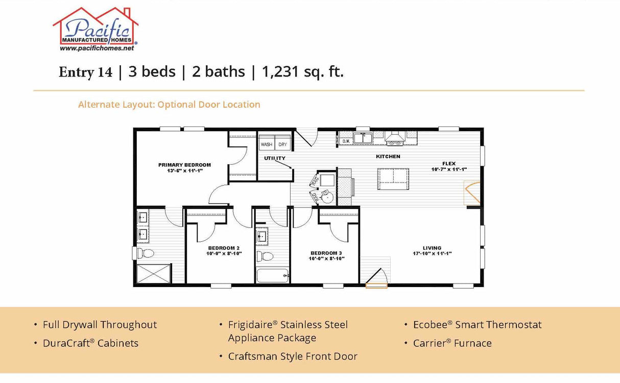 PACIFIC ENTRY 14 - 3BD X 2BA 1,231 SQFT