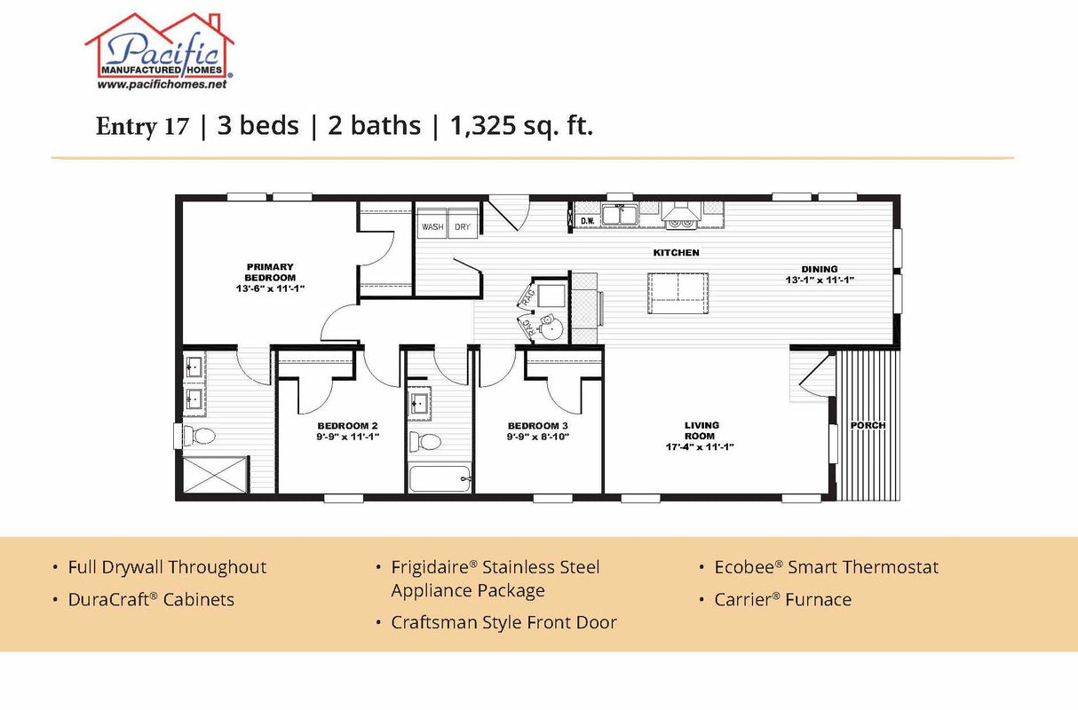 PACIFIC ENTRY 17 - 3BD X 2BA 1,325 SQFT