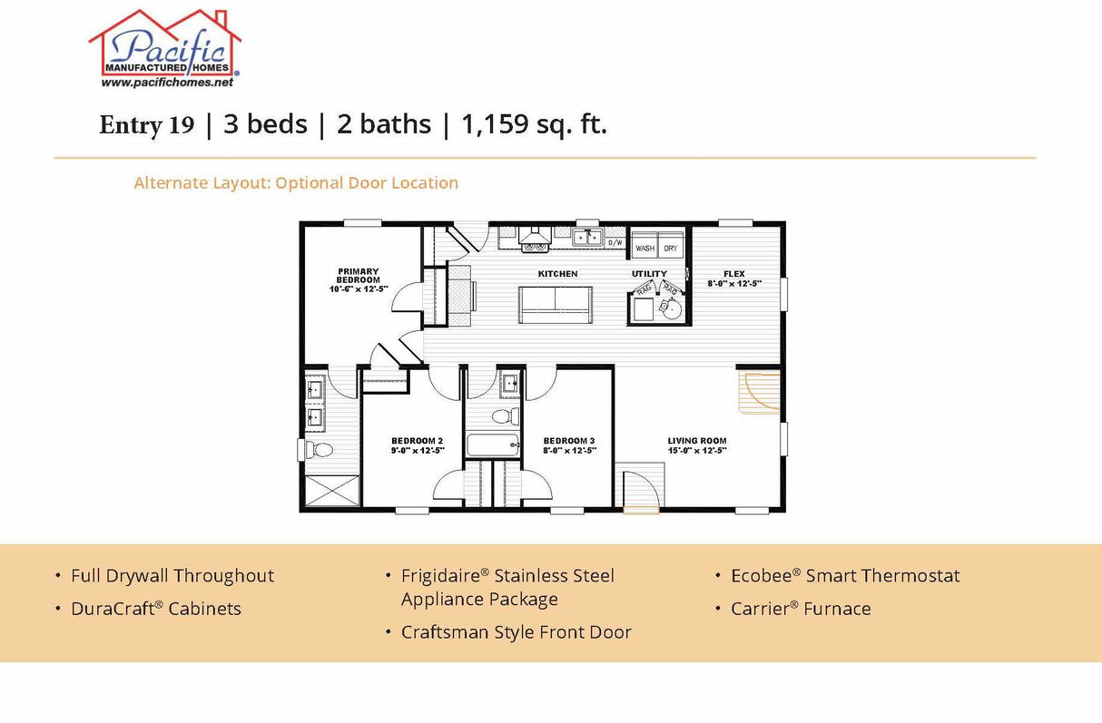 PACIFIC ENTRY 19 - 3BD X 2BA 1,159 SQFT