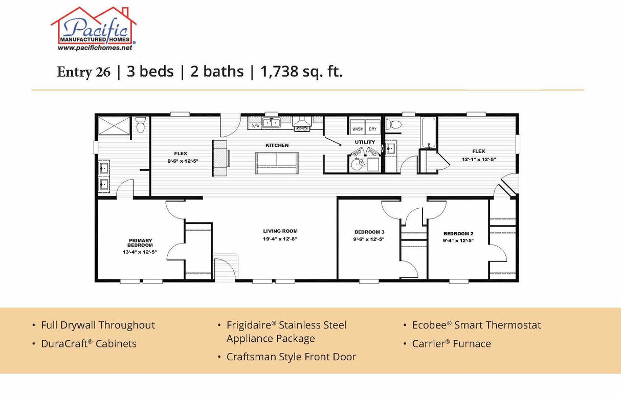 PACIFIC ENTRY 26 - 3BD X 2BA 1,738 SQFT