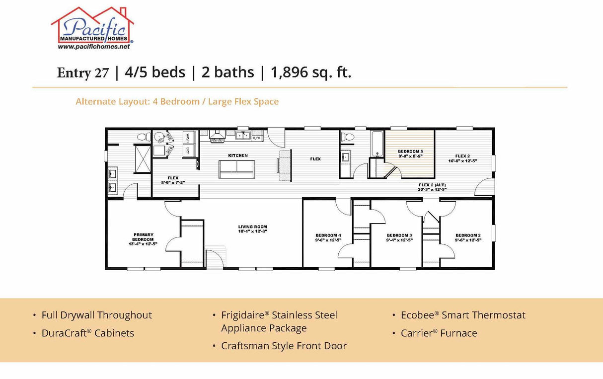 PACIFIC ENTRY 27 - 4/5BD X 2BA 1,896 SQFT