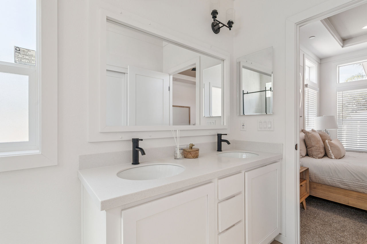 Pacific Triumph primary bathroom dual sinks